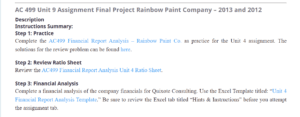 AC 499 Unit 9 Assignment Final Project Rainbow Paint Company