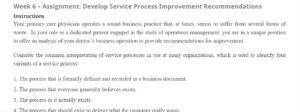 Develop Service Process Improvement Recommendations