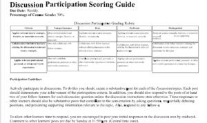 Discussion Participation Scoring Guide