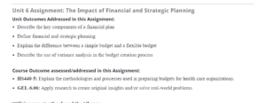 The Impact of Financial and Strategic Planning