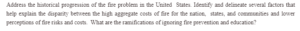 The Historical Progression of the Fire Problem in the United States