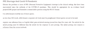 PPE Shortage And Covid-19 Pandemic