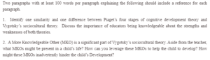Cognitive And Intellectual Development