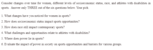 Sports Sociology Changes