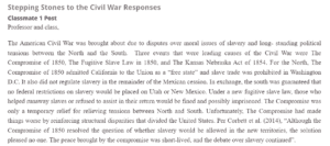 Stepping Stones to the Civil War Responses