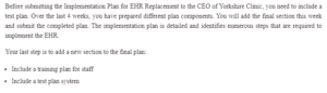 Implementation Plan for EHR Replacement
