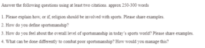 Religion And Sportsmanship