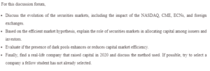 Securities Markets and Capital Market Efficiency