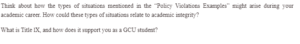 Academic Integrity