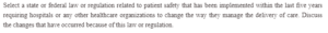 Federal Laws Related to Patient Safety