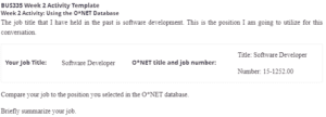 Software Developer and O*NET Database