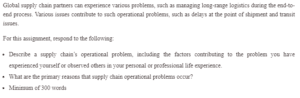 Supply Chain Operational Problems