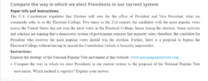 Electoral College System and NPV