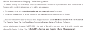 Global Production and Supply Chain Management