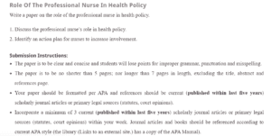 Nurses Role in Health Policy