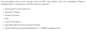 Comprehensive Behavior Management Plan