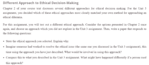 Different Approach to Ethical Decision-Making