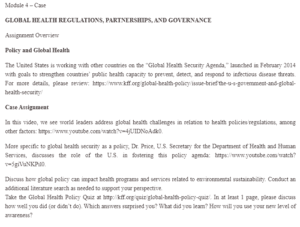 Global Health Regulations, Partnerships, and Governance