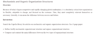 Mechanistic and Organic Organization Structures