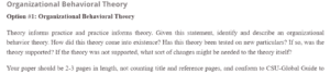 Organizational Behavioral Theory