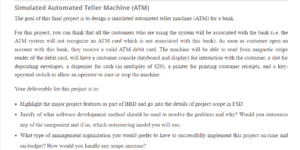 Simulated Automated Teller Machine