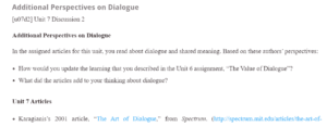 Additional Perspectives on Dialogue