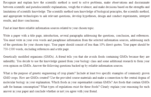 Genetically Modified Organisms