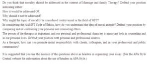 Morality in Marriage and Family Therapy