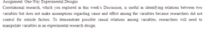 Psychology-One-Way Experimental Designs