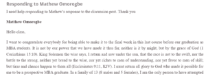 Responding to Mathew Omorogbe