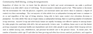 Community Well-Being, Living Arrangements