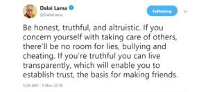 Dalai Lama's Tweet