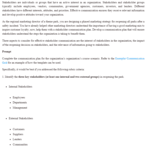 Developing a Communication Plan for Stakeholders