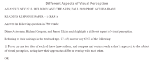 Different Aspects of Visual Perception