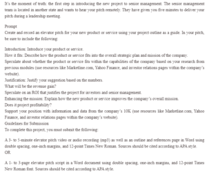Elevator Pitch