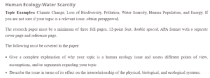 Human Ecology-Water Scarcity