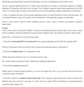 Methods of Monitoring a Marketing Strategy
