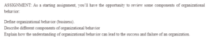 Organizational Behavior