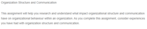 Organizational Structure and Communication