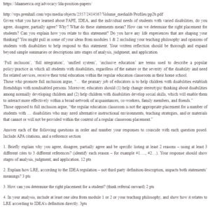 Special Education Do you agree or disagree