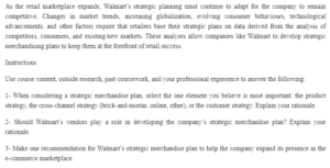 Strategic Merchandise Planning at Walmart