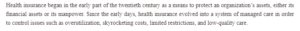 The History of Health Insurance and Managed Care