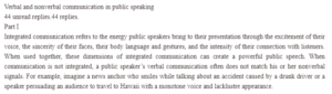 Verbal and Nonverbal Communication in Public Speaking