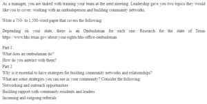 Working with an Ombudsman and Building Community Networks