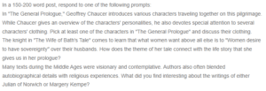 A Description of Pilgrims in The General Prologue