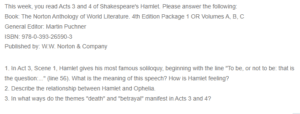 Acts 3 and 4 of Shakespeare’s Hamlet
