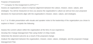 Apple Inc Change Management Plan