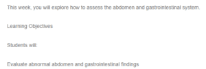 Assessing the Abdomen and Gastrointestinal System