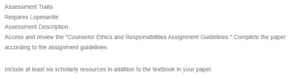 Counselor Ethics and Responsibilities