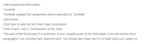 Development of the Topic